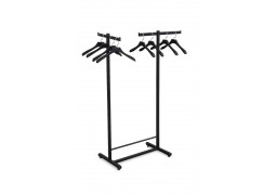 Подвійна підлогова стійка для одягу чорна матова 1330×670×400 мм